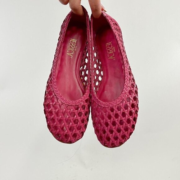Pink weaved ballerina flats by Jessica - Picture 7 of 8